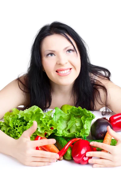 Hermosa mujer con verduras —  Fotos de Stock