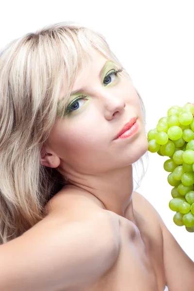 Młoda dziewczyna z winogron — Zdjęcie stockowe