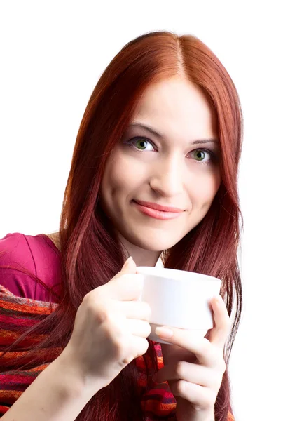 Schöne Frau im Café — Stockfoto