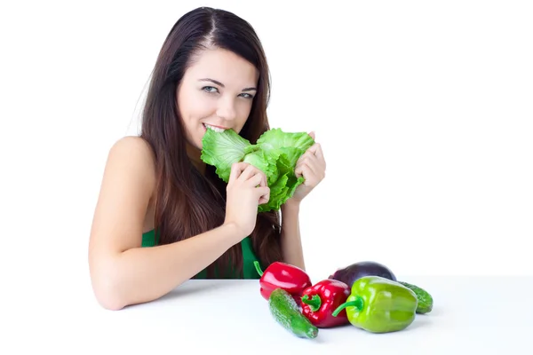 Giovane ragazza con verdure — Foto Stock
