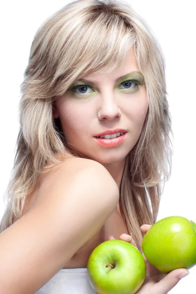 Jeune fille aux pommes — Photo