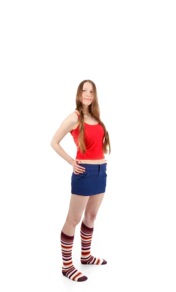 Pernas de mulher na tira Sock — Fotografia de Stock