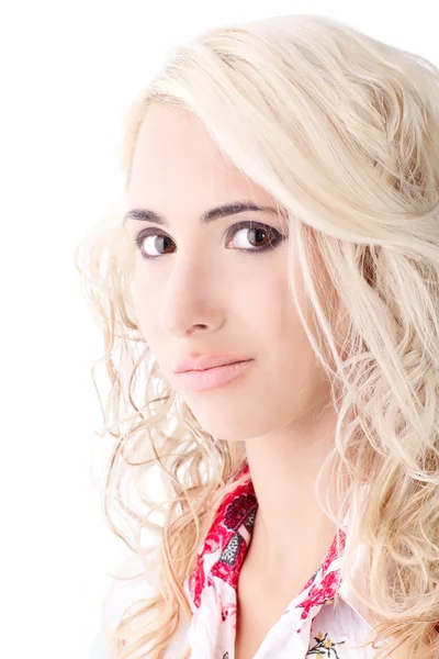 Blond model dragen van een shirt kleur — Stockfoto