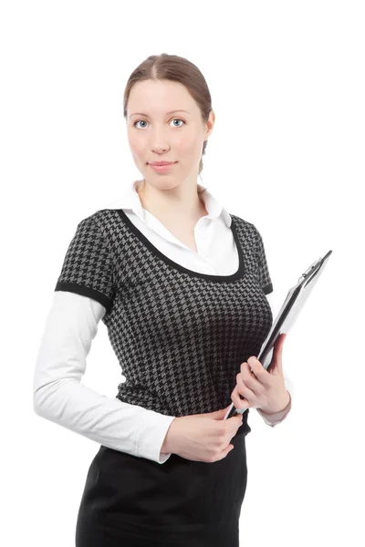 Lächelnde Geschäftsfrau Isoliert Über Weißem Hintergrund — Stockfoto