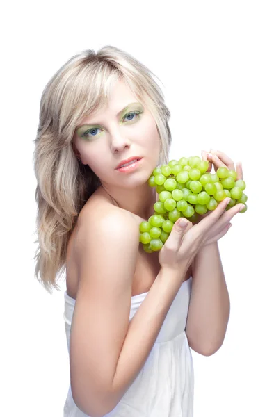 Young girl with grape — Stock Photo, Image