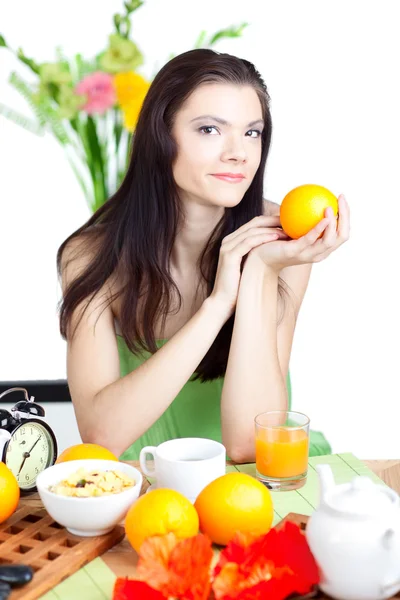 Beautiful woman in cafe — Stock Photo, Image