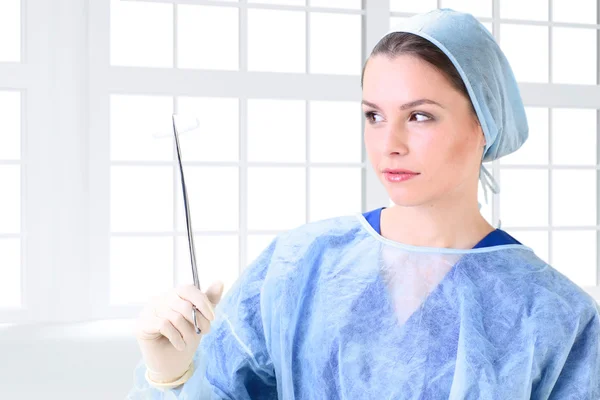 Mladý Pracující Lékař Krásná Žena Uniformě — Stock fotografie