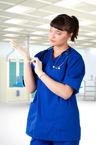 Junge Mädchen Arzt Krankenhaus Zimmer — Stockfoto
