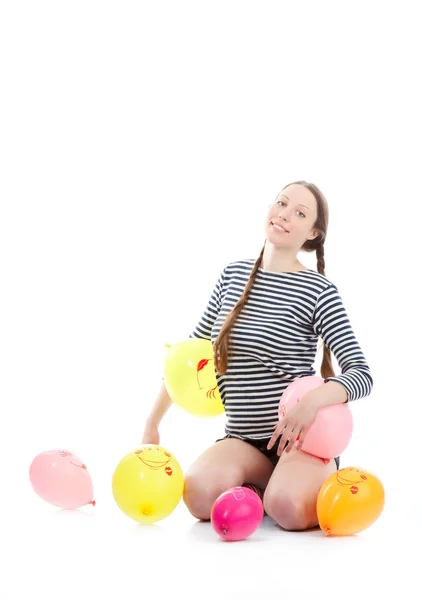 Girl With Baloons — Stock Photo, Image