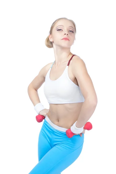 Schöne Frau in Fitness — Stockfoto