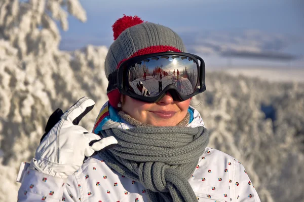 Snowboarderinnen in der Skimaske — Stockfoto