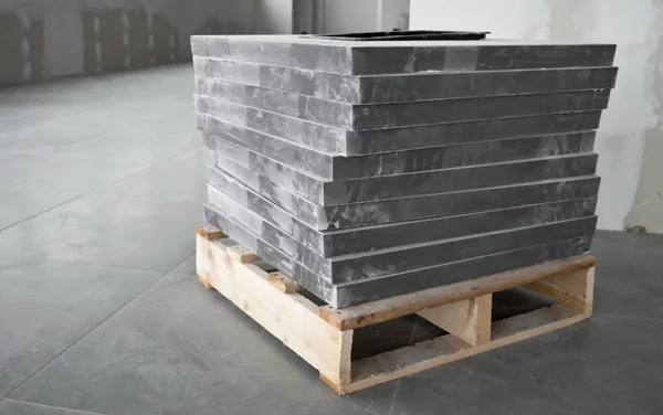 Gray floor tiles — Stock Photo, Image