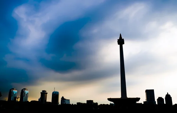 Jakarta Monumento Nacional skyline — Fotografia de Stock