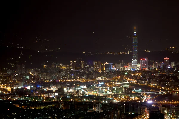 Nattscener av stadens taipei, taiwan — Stockfoto