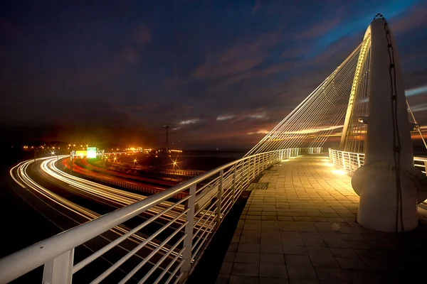Άρπα γέφυρα ηλιοβασίλεμα για φόντο ή άλλοι σκοπό χρήση — Φωτογραφία Αρχείου