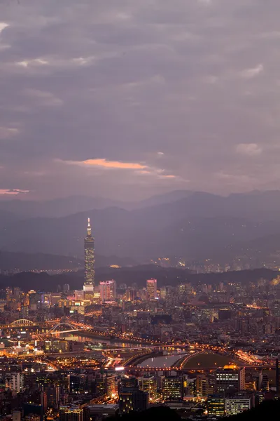 stock image Night sense of the Taipei City