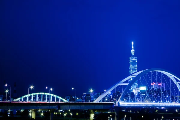 台北市的夜感 — 图库照片