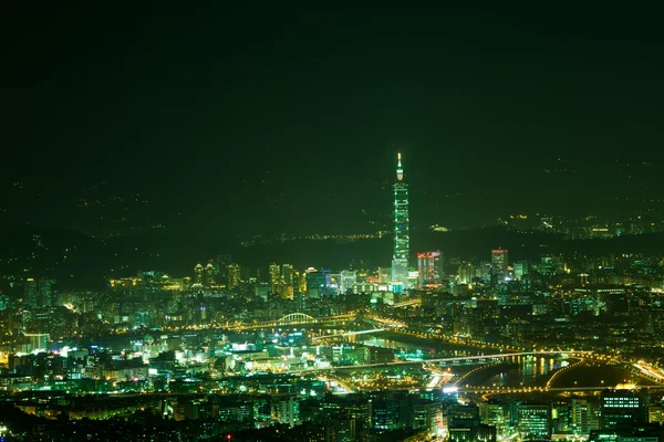 Senso Notturno Della Città Taipei — Foto Stock