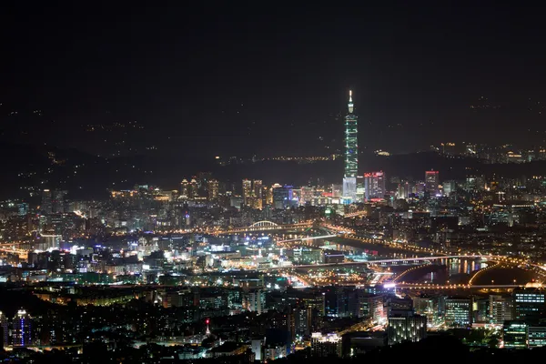 Sentido Noturno Cidade Taipei — Fotografia de Stock