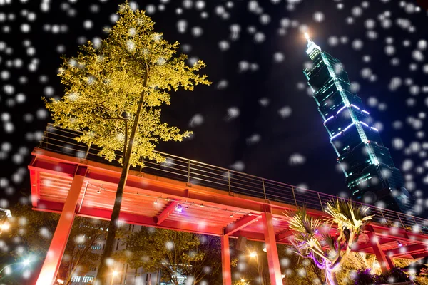 Taipei city kar gece duygusu — Stok fotoğraf
