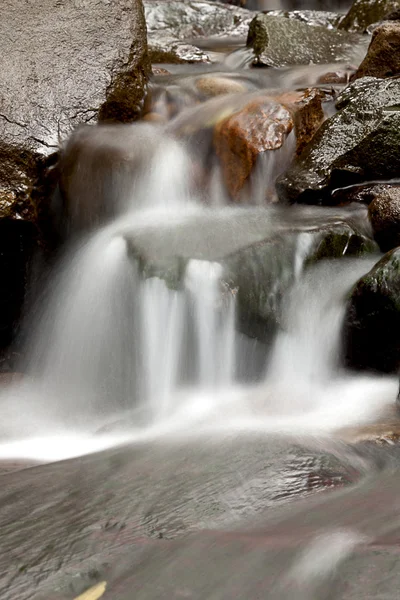 Cascata cade sul vecchio fiume prugna con rocce — Foto Stock