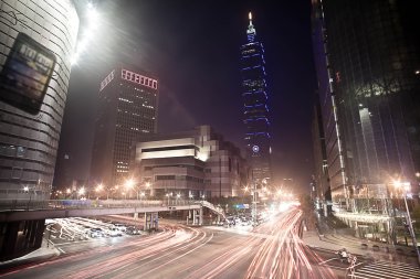 taipei gece şehir trafik