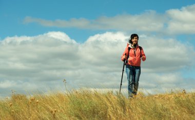 turist kadın Dağları