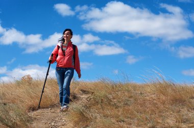 turist kadın Dağları