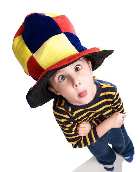 Маленький хлопчик клоун — стокове фото