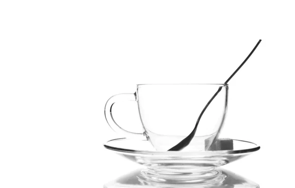 Caneca de chá de vidro vazio — Fotografia de Stock