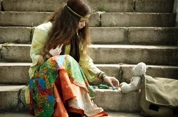 Mulher hippie — Fotografia de Stock