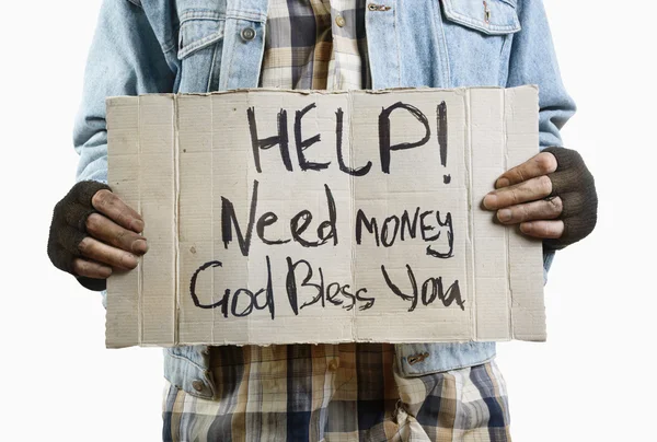 Pomoc! potrzebują pieniędzy! — Zdjęcie stockowe