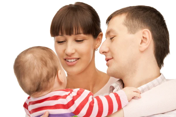 Happy mother and father with adorable baby — Stock Photo, Image