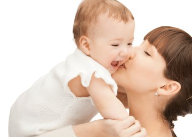 Happy mother with adorable baby clipart