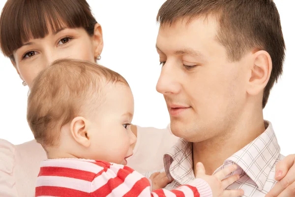 Happy mother and father with adorable baby — Stock Photo, Image