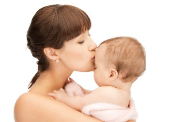 Happy mother with adorable baby clipart