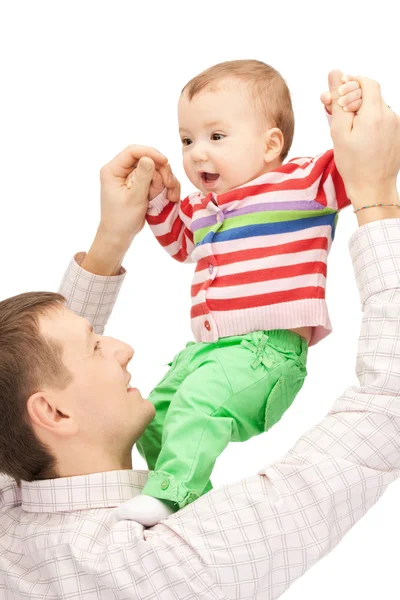Glücklicher Vater mit entzückendem Baby — Stockfoto