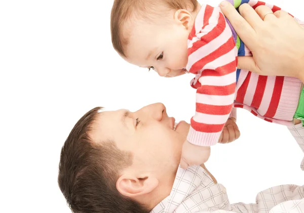 Mutlu baba ile bebek — Stok fotoğraf