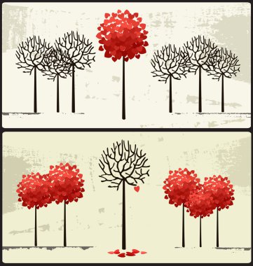 Concept vector for Valentine's day: '' in love '' and '' loneliness ''. clipart