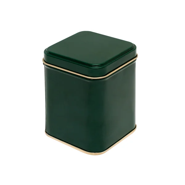Зеленая коробка с золотой полосой — стоковое фото
