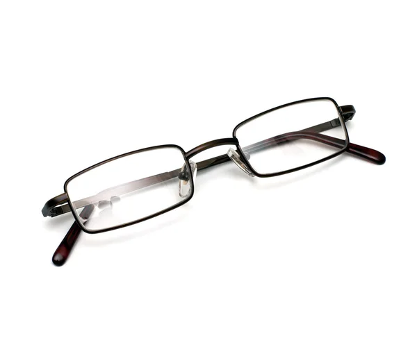 Vidros de olho de armação metálica isolados no fundo branco — Fotografia de Stock