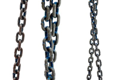 Old steel chain on white background clipart