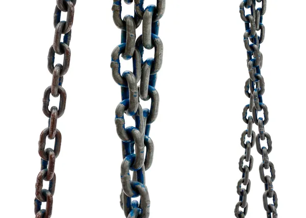 Old steel chain on white background — Stock Photo, Image