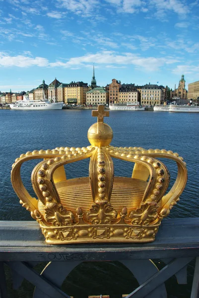 Skeppsholmen γέφυρα και το βασιλικό παλάτι — Φωτογραφία Αρχείου