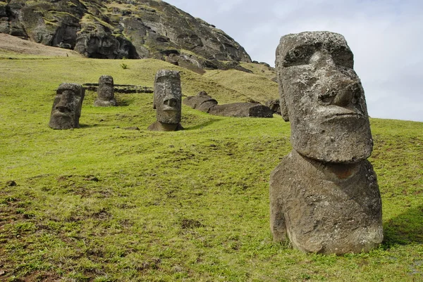 Övergivna moai Stockfoto