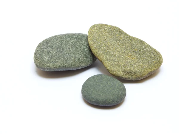 Drei Graue Steine Isoliert Auf Weißem Hintergrund — Stockfoto