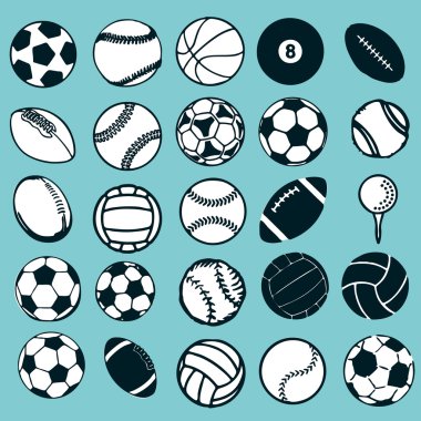 Set Ball sports vector illustration clipart