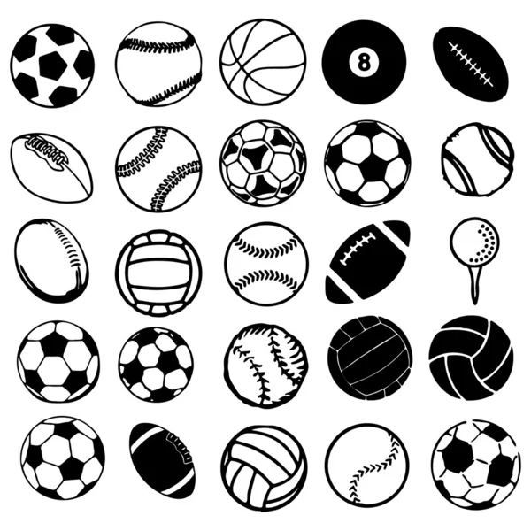 Conjunto Ball esportes vetor ilustração Vetor De Stock