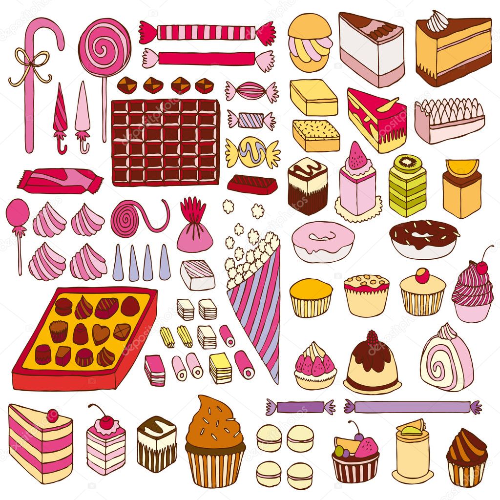 Set of vector sweets