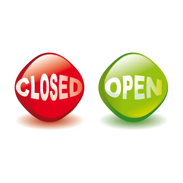 Sinais abertos e fechados —  Vetores de Stock